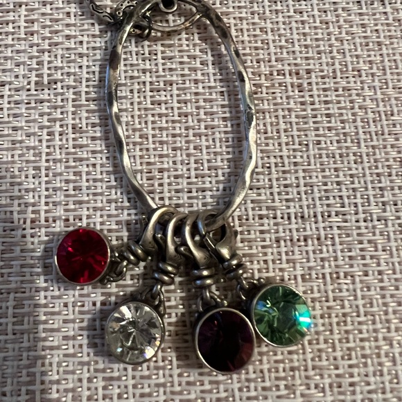 Silpada charm holder necklace with 4 crystal charms - Picture 2 of 4